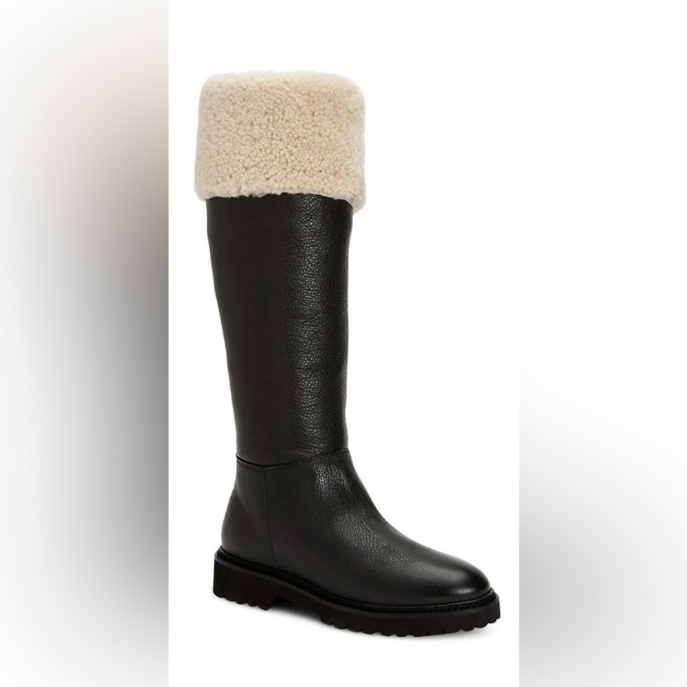 Beautiful Aquatalia leather boots with shearling cuff - never worn